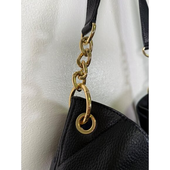 MICHAEL Kors Satchel Bag Black Leather Jamesport Two Way Adjustable Strap hobos - Picture 10 of 16